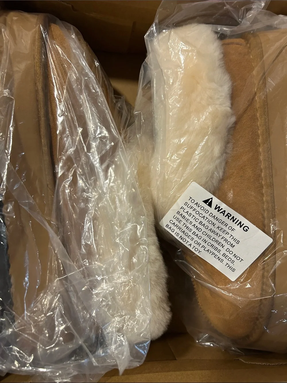Cozy Shearling-Lined Slip-On Slippers in Chestnut